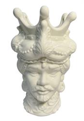 Testa Di Moro Ceramica Bianca h 26 cm l 17x15.5 cm