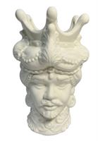 Testa Di Moro Ceramica Bianca h 26 cm l 17x15.5 cm