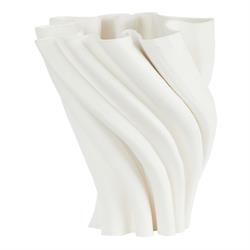 Vaso Ceramica Ondulato Bianco h 26 cm Ø 25 cm