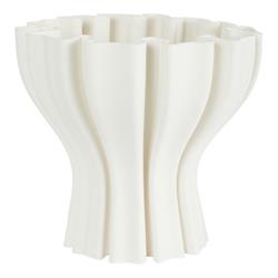 Vaso Ceramica Ondulato Bianco h 20 cm Ø 29 cm