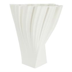 Vaso Ceramica Ondulato Bianco h 34 cm Ø 28 cm