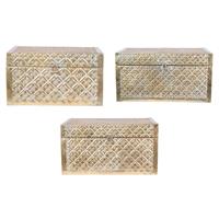S/3 Bauli Metallo Oro Gr. 51x32x26.5 cm