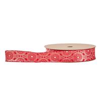 Nastro Tessuto ST Rangoli Rosso h 2.5 cm l 10 mt