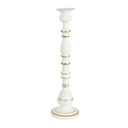 Portacandela Metallo Bianco h 44.5 cm Ø 12 cm