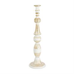 Portacandela Metallo Bianco h 47.5 cm Ø 13 cm