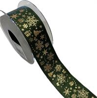 Nastro Tessuto ST Xmass Style Verde Bosco h 4 cm l 15 mt