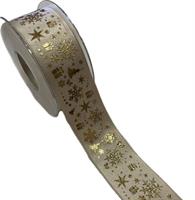 Nastro Tessuto ST Xmass Style Panna h 4 cm l 15 mt
