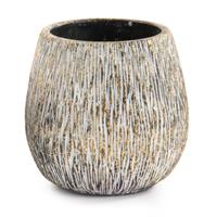 Caspo' Bombato Cemento Nero Oro h 14 cm Ø 14 cm