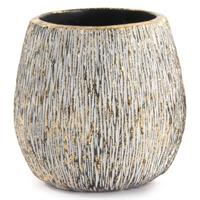 Caspo' Bombato Cemento Nero Oro h 16 cm Ø 16 cm