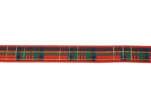 Nastro Gros Scozzese Filo Oro Rosso h 2.5 cm l 10 mt
