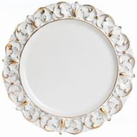 Piatto Plastica C/Decoro Bianco Ø 35 cm