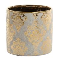 Vaso Ceramica Venezia Oro/ Bianco h 13 cm Ø 13 cm