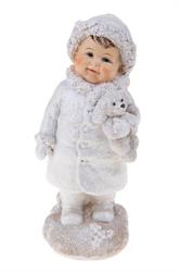 Bambino C/Orsetto Crema h 19 cm
