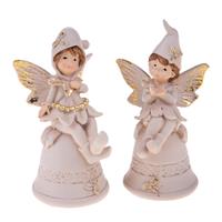 S/2 Fatina Su Campana Beige h 13 cm