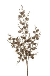 Ramo C/Pigne x 3 Bianco/Marrone h 47 cm