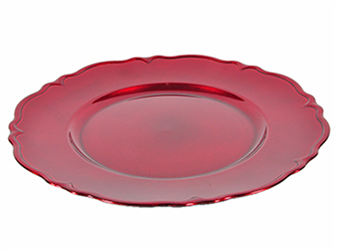 Piatto Plastica Bordo Irregolare T Rosso Ø 33 cm