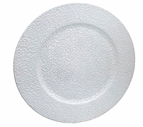 Piatto Decoro Uncinetto T Bianco Ø 33 cm