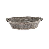 Cesto Vimini Ovale Grigio h 10 cm Ø 38x28 cm