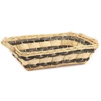 Cesto Vimini Rettangolare Bicolore Naturale h 15 cm l 57x44 cm