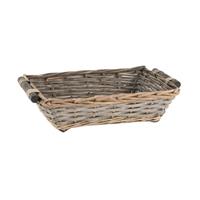 Cesto Vimini Rettangolare Grigio h 12 cm l 45x34 cm