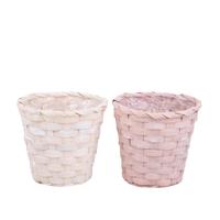 Cesto Caspo' Vimini 2 Col. Assortito h 11 cm Ø 13 cm