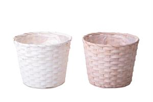 Cesto Caspo' Vimini 2 Col. Assortito h 18 cm Ø 22 cm