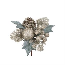 Pick C/Sfera E Pigna Champagne h 10 cm