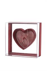 Scatola Regalo C/Cuore Rosso h 12 cm l 30x30 cm