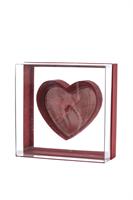 Scatola Regalo C/Cuore Rosso h 12 cm l 30x30 cm