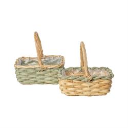 Cesto Rettangolare C/Manico Col Mix h 8/20 cm l 18.5x13 cm