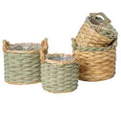 S/2 Cesto Tondo Col Mix h 14/15 cm Ø 16/20 cm