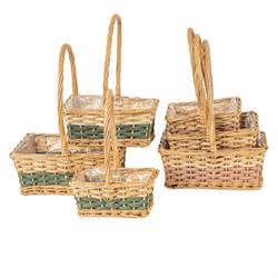 S/3 Cesti Rettangolari Col Mix h 13 cm l 31x25 cm