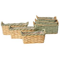 S/3 Cesti Rettangolari Col Mix h 14.5/18.5 cm l 36x19 cm