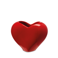 Vaso Cuore Ceramica Rosso h 10 cm Ø 13 cm