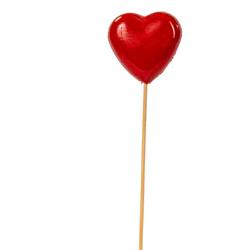 S/18 Stecco Cuore Rosso Lucido h 35 cm Ø 6 cm