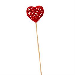 S/18 Stecco Cuore Rosso E Grechine h 35 cm Ø 6 cm