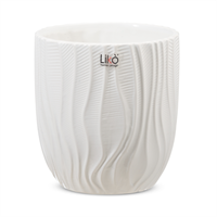 Vaso Ceramica Antigua Bianco h 14 cm Ø 13 cm