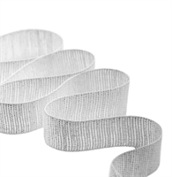 Nastro Lino Lurex Filo Argento Avorio h 2.5 cm l 15 mt