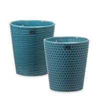 Vaso Ceramica Line/Pois Oceano h 14 cm Ø 13 cm