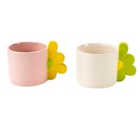 Vasetto Ceramica C/Manico Fiore