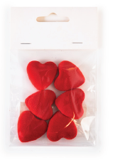 Cuore Adesivo Velluto Rosso Ø 2.6 cm Cf 6 Pz