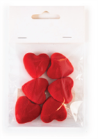 Cuore Adesivo Velluto Rosso Ø 2.6 cm Cf 6 Pz