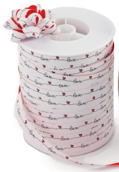 Nastro Splendene PPL Bianco ST Love h 1 cm l 250 mt