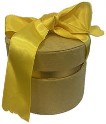Flower Box Tondo Velluto Giallo h 9 cm Ø 12 cm