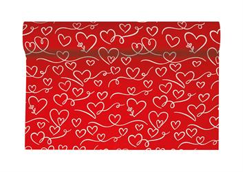 Bobina TNT Rosso +ST Cuori h 51 cm l 9 mt