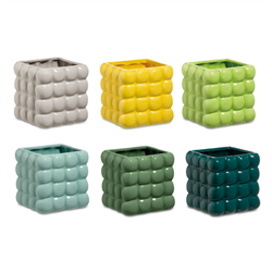 Cubo Ceramica Bolle Col. Assortito h 11.7 cm Ø 11.5 cm