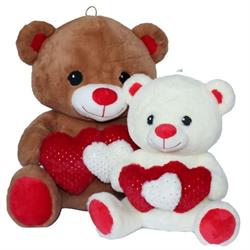 Peluche Orso C/3 Cuori Assortito h 45 cm