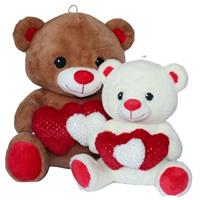 Peluche Orso C/3 Cuori Assortito h 45 cm
