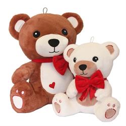 Peluche C/Fiocco Rosso Assortito h 45 cm