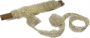 Nastro Macrame' Su Righello Crema h 2 cm l 7 mt